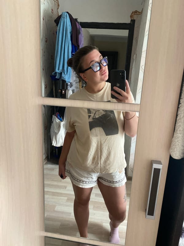 Mirror selfies at home in Otchor, Russia