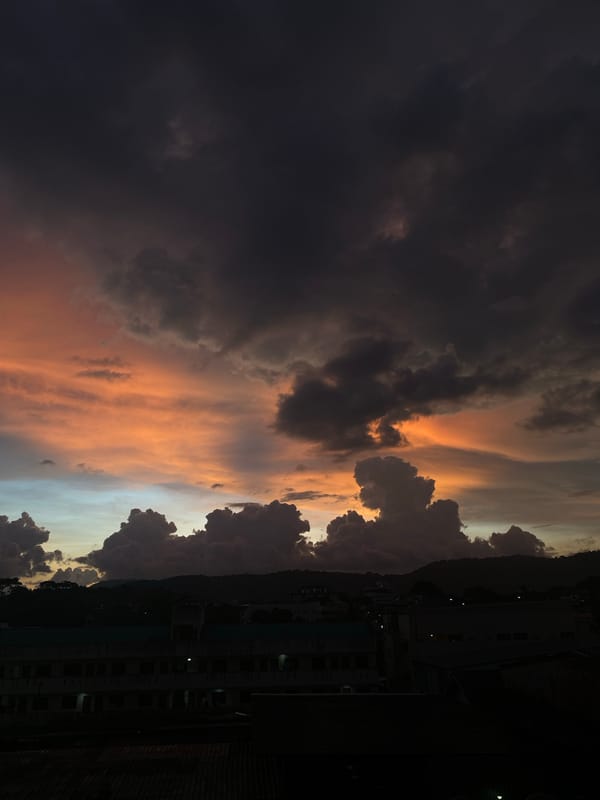 Dusk cityscape photographed in Ratsada, Thailand