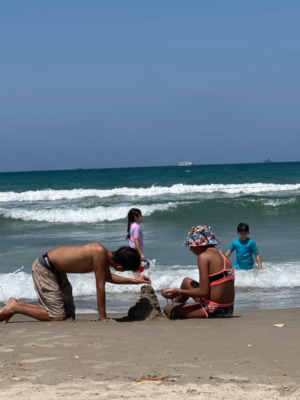 Summer beach day in Kiryat Yam, Israel