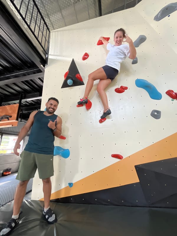 Morning climbing session at Da Nang bouldering gyms