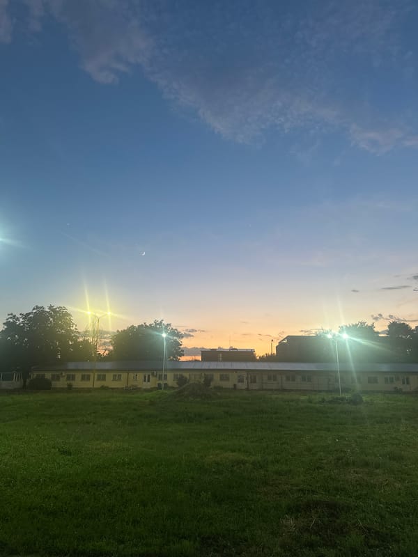 Sunset fading to crescent moon over Timișoara