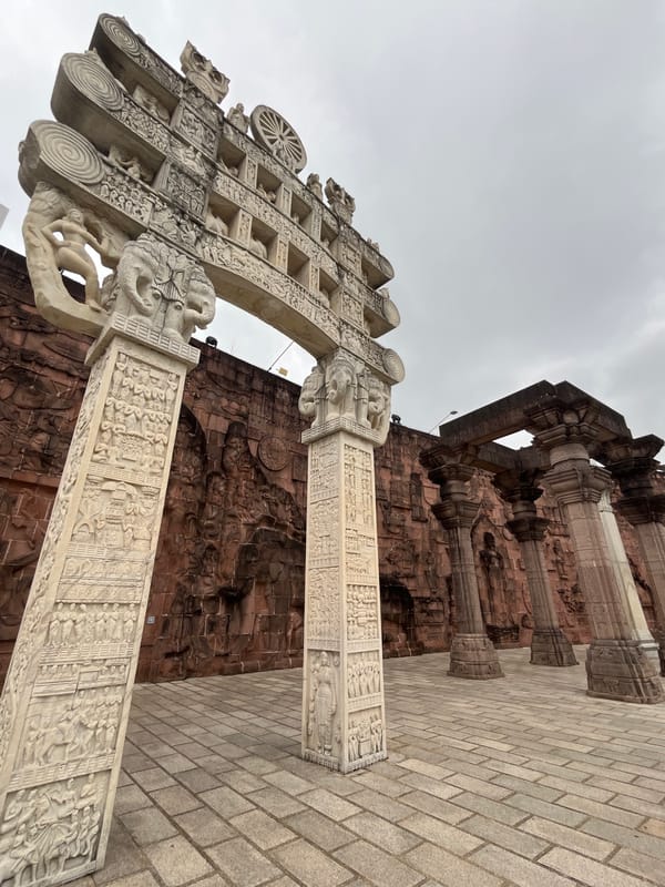 Ancient Buddhist Stupa Gateway Photographed in Madhya Pradesh, India