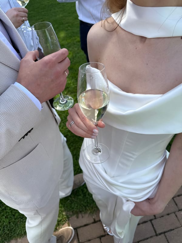 Outdoor wedding reception at a garden venue in Khimki