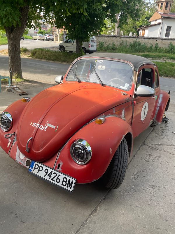 Modified vintage Volkswagen Beetle spotted in Razgrad residential area
