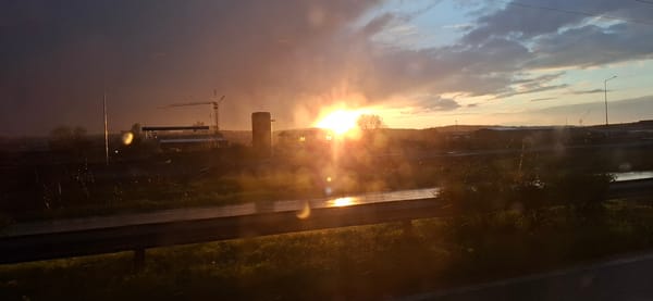 Dramatic sunset with storm clouds observed in Burgas, Bulgaria