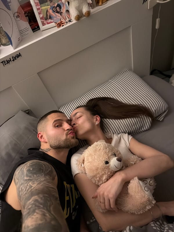 Intimate couple moment captured in Sofia bedroom