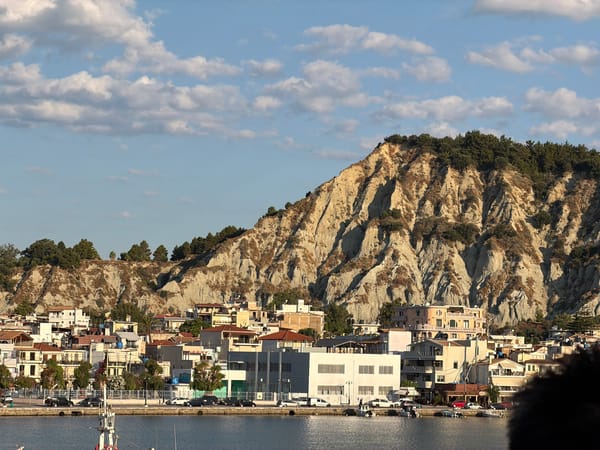 Zakynthos Town harbor and waterfront on a summer morning