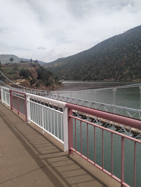 Bridge and dam infrastructure documented in Tabaroucht, Morocco