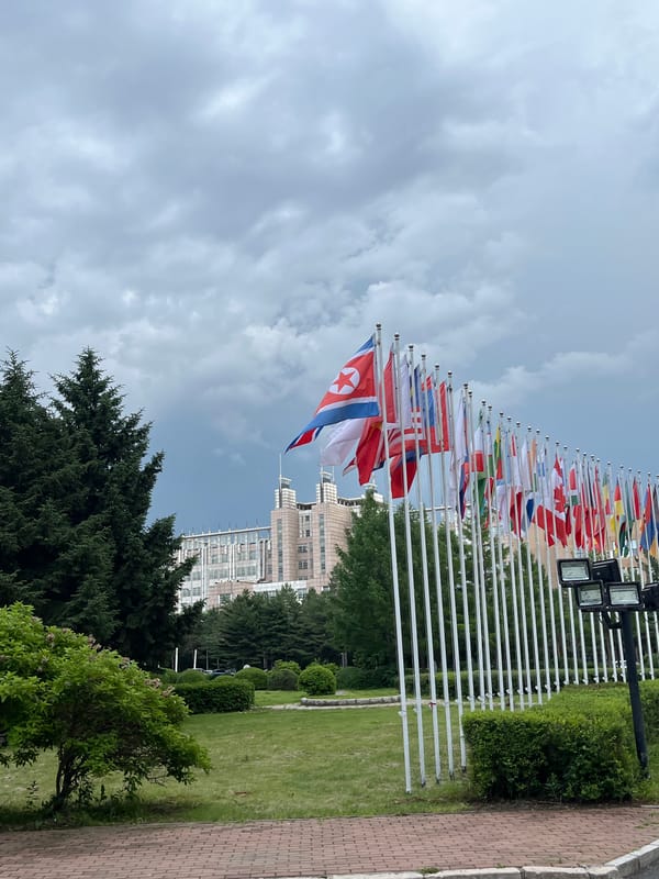 Morning scenes captured around flag display, blooming roses in Changchun