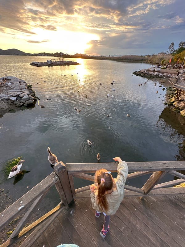 Evening leisure activities captured along Fethiye waterfront during sunset