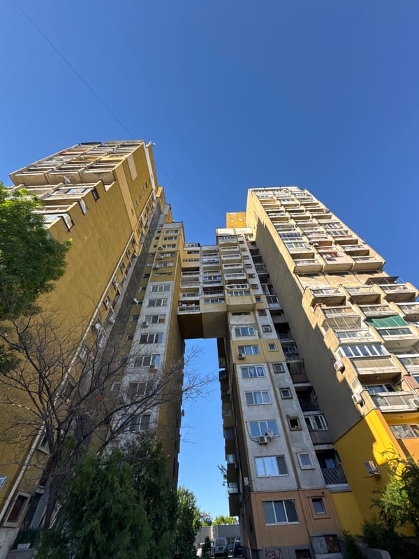 Witness captures Sofia's distinctive Vladislavova House connected twin towers