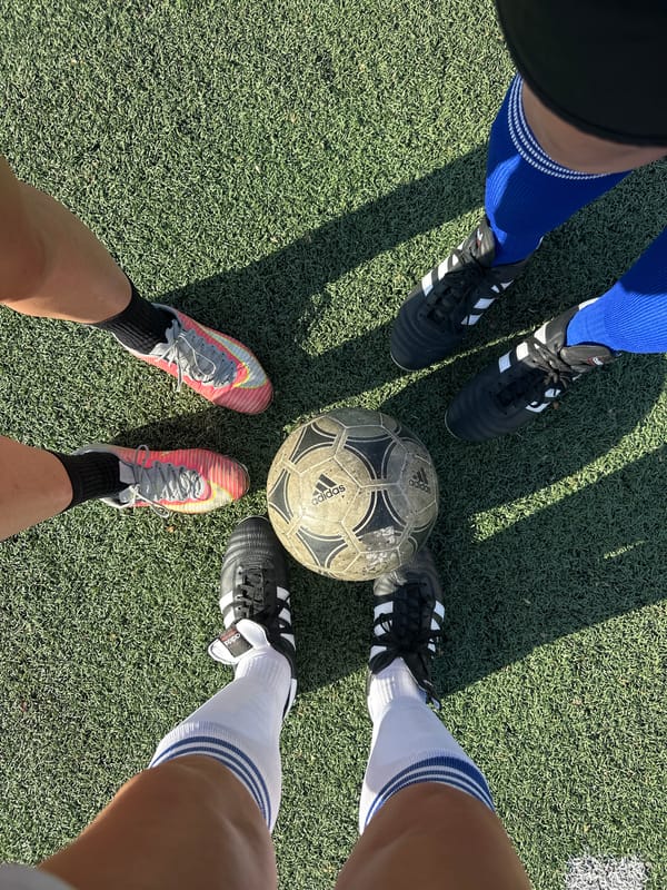 Soccer players gather on Newark field Thursday evening