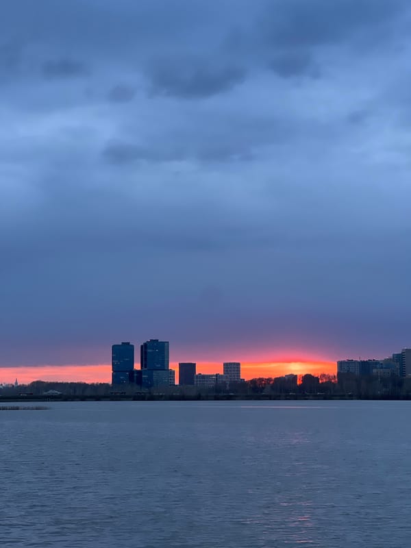 Sunset captured over Kazanka River in Kazan, Russia