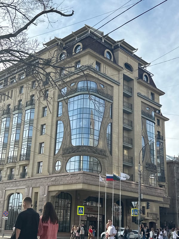 Street scenes documented in Novosibirsk featuring museum, tram