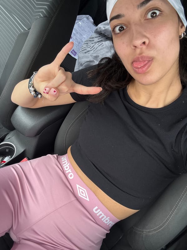 Woman takes selfie in car in Sofia