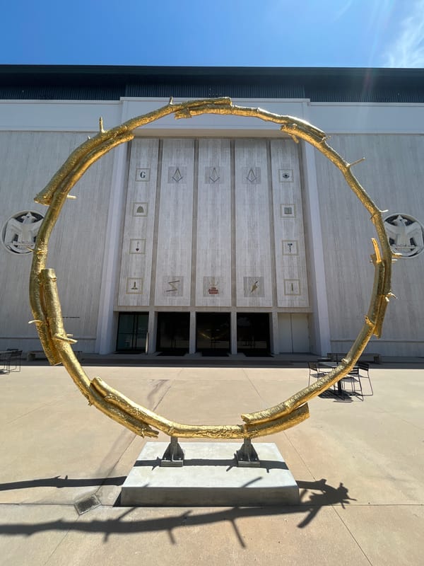 Visitor documents LA Central Library architectural details