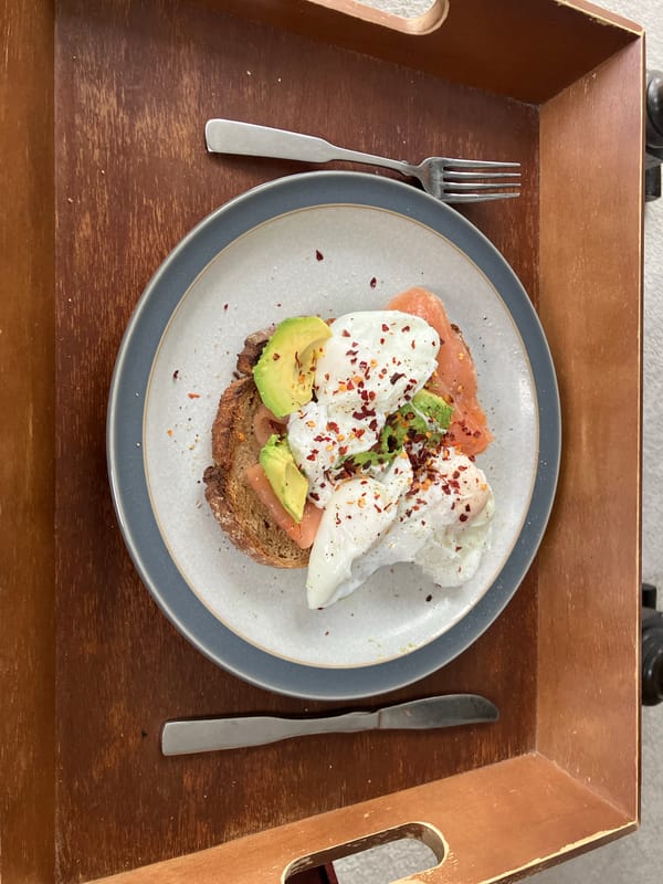 Avocado toast breakfast with smoked salmon photographed in East Suffolk