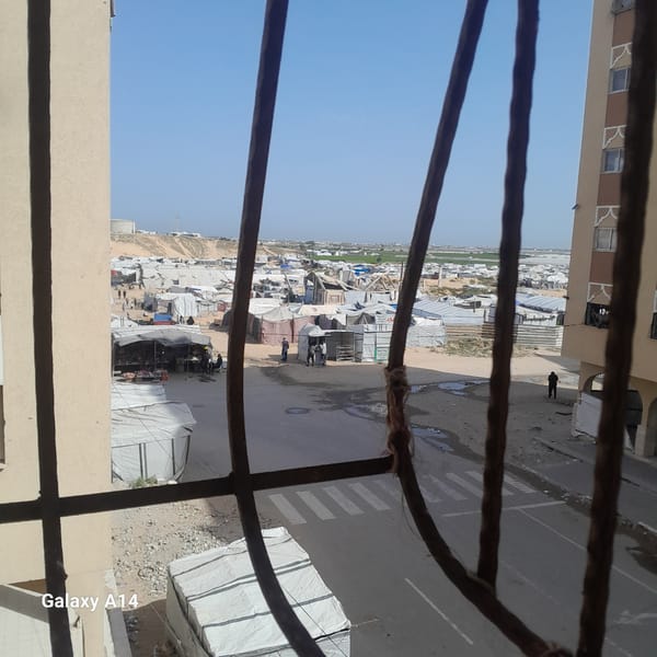 Refugee camp documented from elevated positions in Khan Yunis