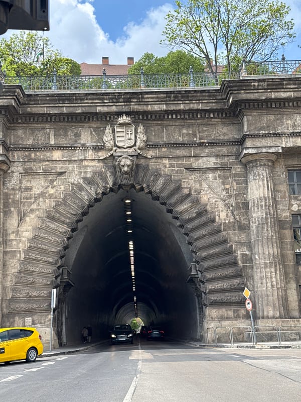 Historic Buda Castle Tunnel entrance documented in Budapest