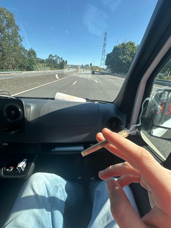 Driver smoking cigarette captured on Portuguese highway near Ermesinde