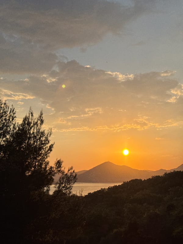 Sunset captured over coastal Montenegro from elevated viewpoint