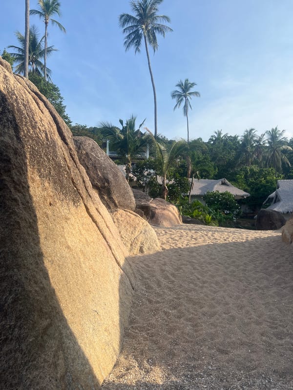 Ko Samui granite coastline on a calm tropical morning