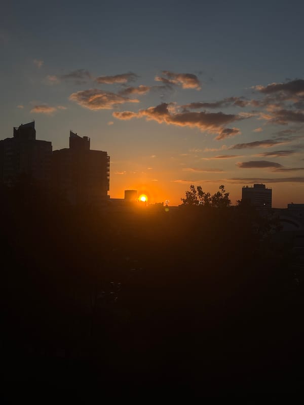 Golden sunset illuminates Minsk skyline Friday evening