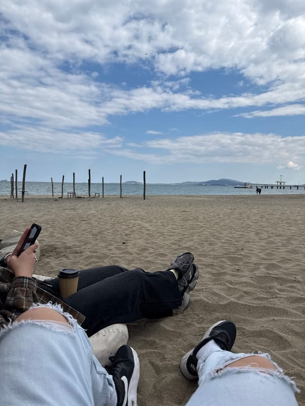 Sunday beach gathering documented in Burgas, Bulgaria