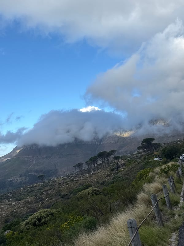 Table Mountain shrouded in clouds captured by witness