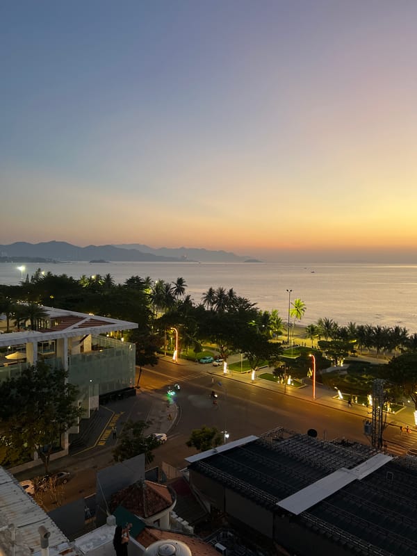 Nha Trang coastline at dusk, multiple angles