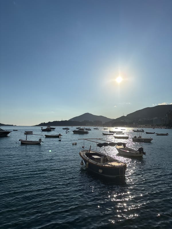Lazy beach afternoon along the Montenegrin Riviera