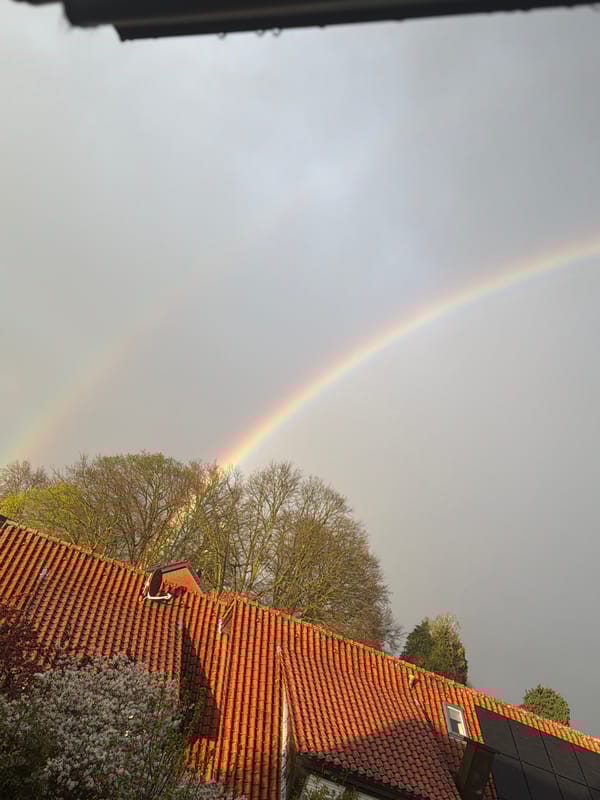 Rainbow spotted over residential building in Sassenberg, Germany