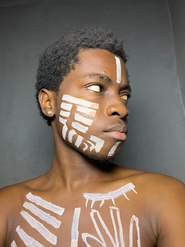 Man with traditional markings photographed in Nkpor, Nigeria