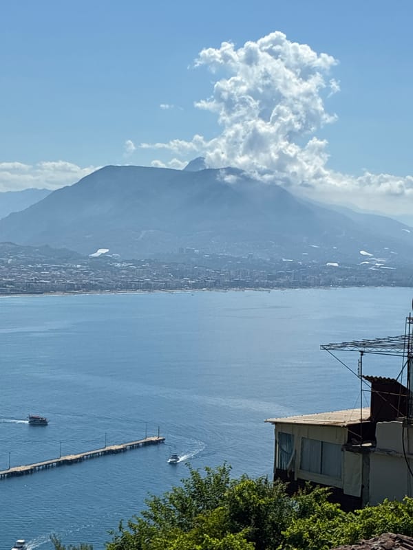 Morning views from Alanya Castle over the Mediterranean coast