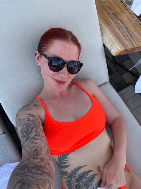 Woman enjoys sunny poolside afternoon in Rostov-on-Don