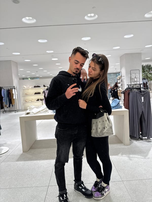 Intimate moment captured between couple in Sofia