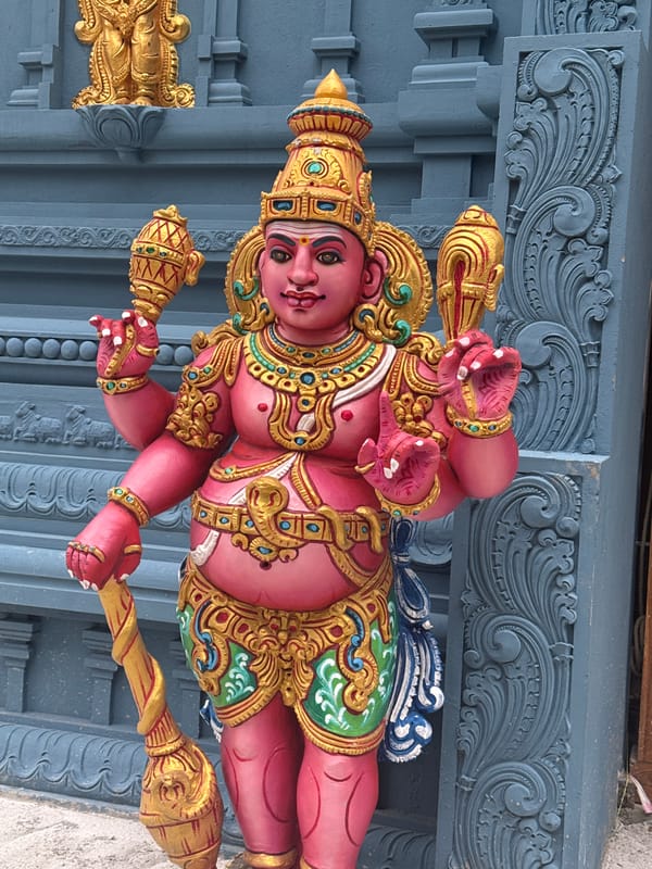 Berlin's ornate Hindu temple gopuram, up close