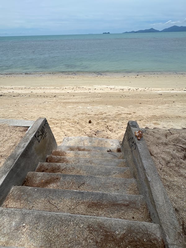 Quiet morning on a cloudy Baan Tai beach, Koh Samui