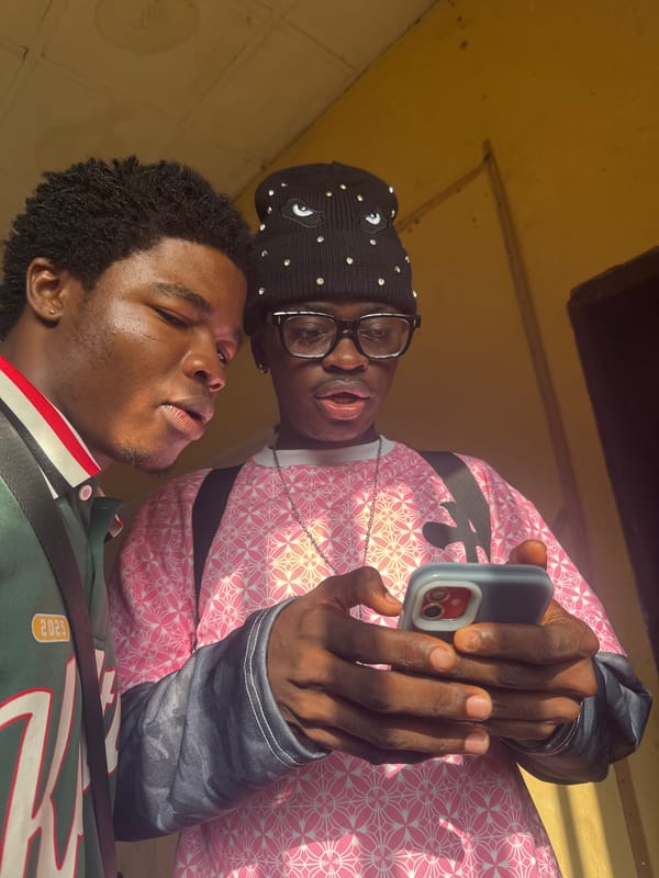 Young men gather, take selfies in Ihiagwa, Nigeria