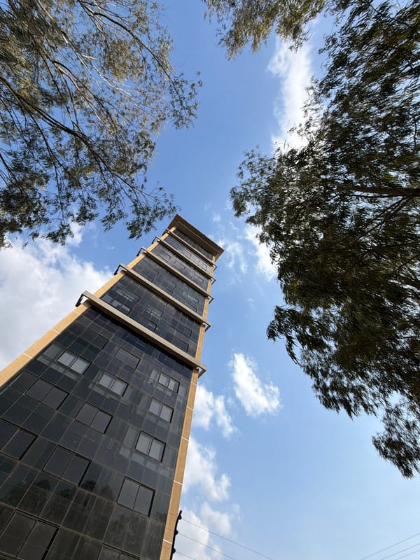 Evening urban documentation in Ciudad Guayana captures construction, buildings, trees