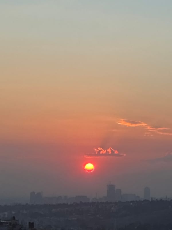 Sunset observed over Huixquilucan de Degollado, Mexico