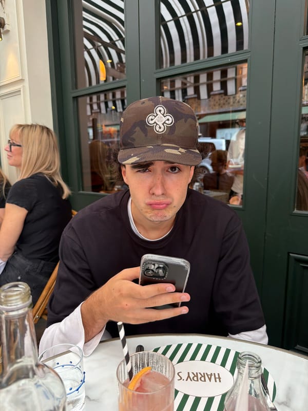 Lunch at Harry's Bar, Mayfair, with cocktails and phones