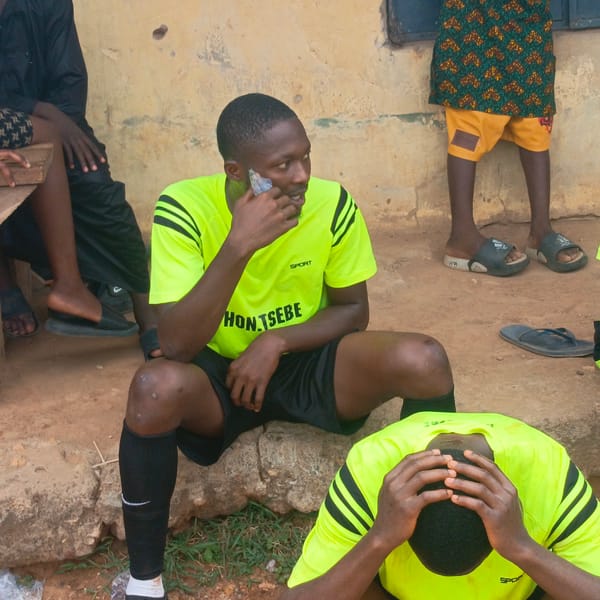 Athletes take break during sports activity in Akwanga Nigeria