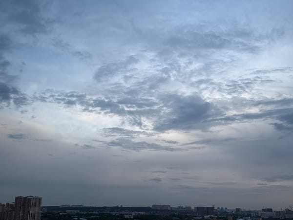 Storm clouds gather over Lyubertsy apartment blocks
