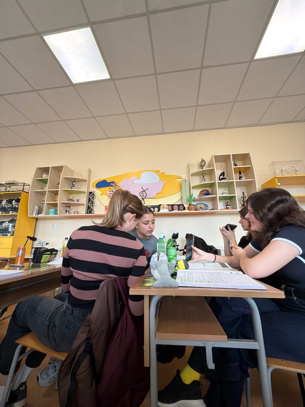 Students Take Selfies During Science Class in Bulgarian School