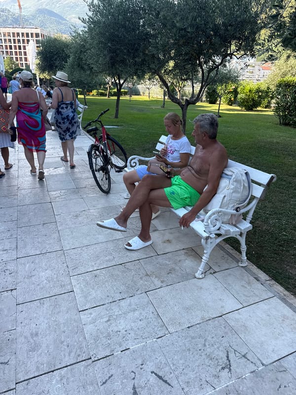 Sunny afternoon along Budva's waterfront streets and beach