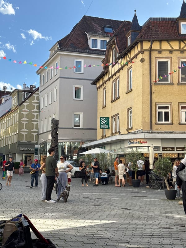 Afternoon scenes from Esslingen's historic cobblestone streets