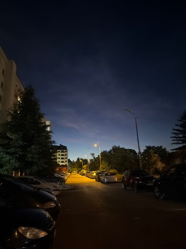 Evening street scenes in Sofia, Bulgaria