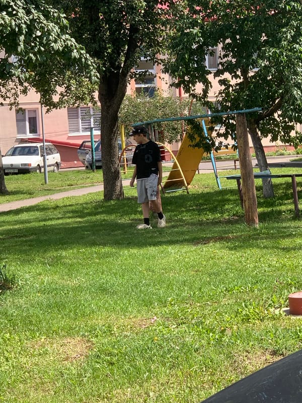 Quiet morning street life in Kapyĺ, Belarus