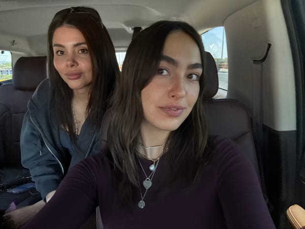 Two women photographed in vehicle, Mexico City